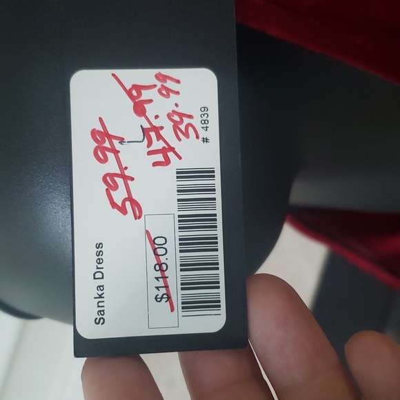 Viereck Wine Crushed Velvet Dress. Size Large. - Picture 3 of 8